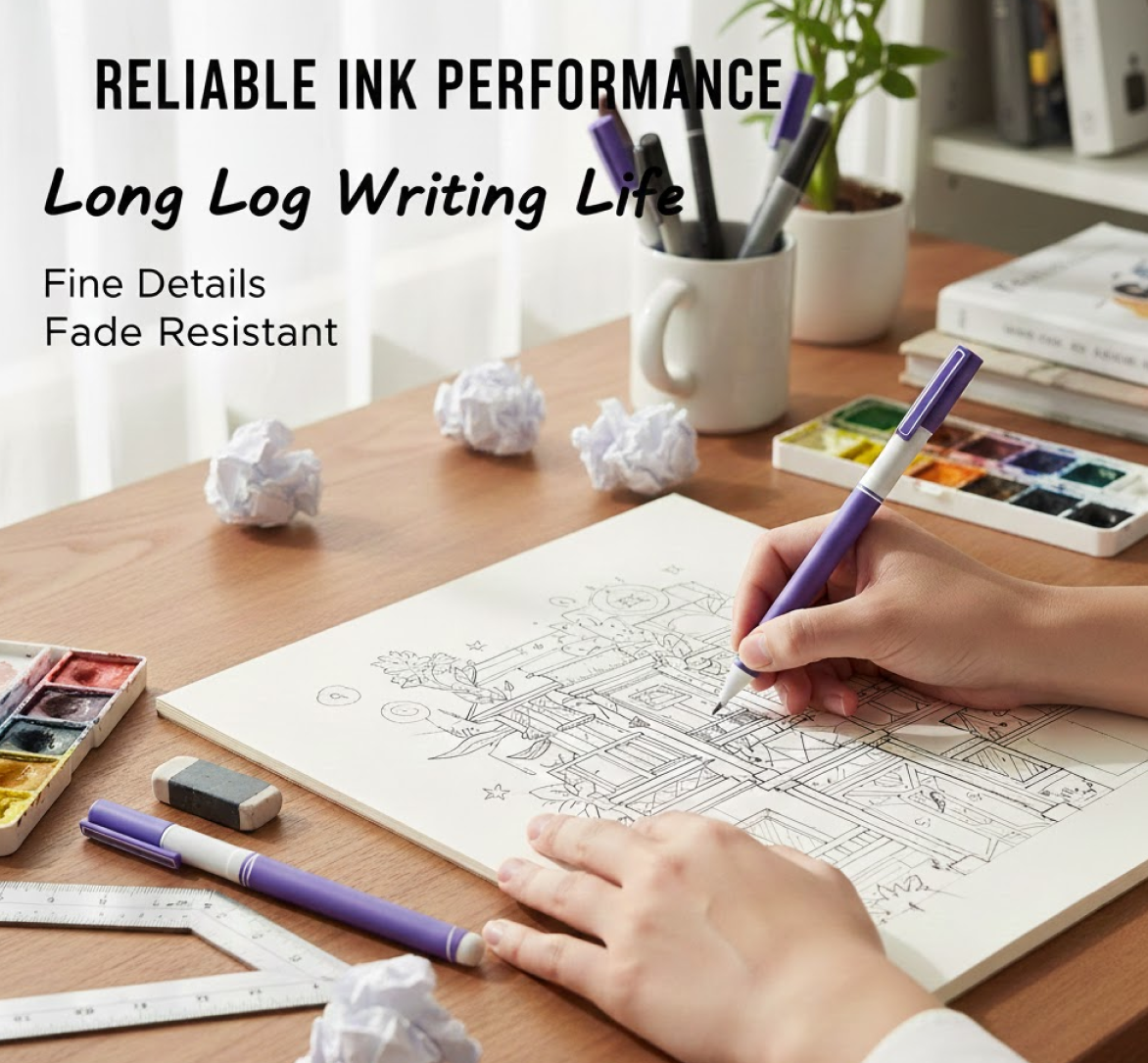 Large Black Gel Pen 0.5mm Fine Point â€“ Smooth & Precise Writing