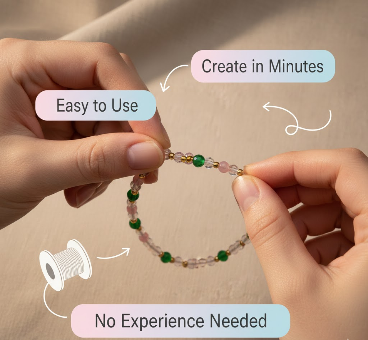 Different colored beads arranged in compartments