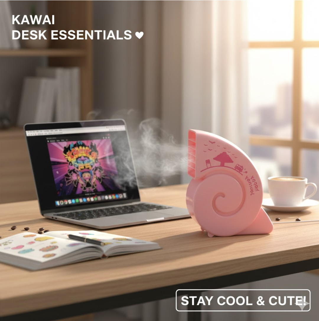 USB mini fan operated on desk