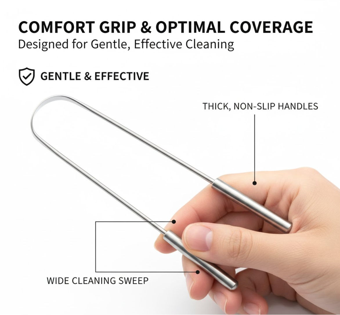 MintGuard tongue cleaner benefits infographic