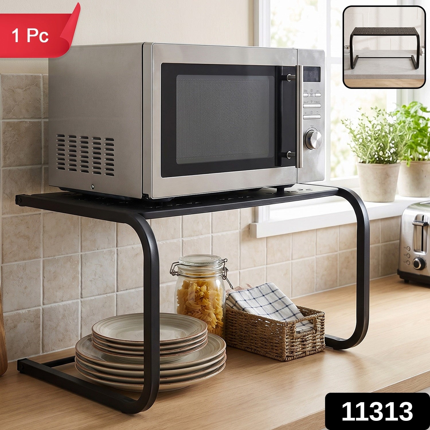 Microwave stand shelf for kitchen counters, 1 piece
