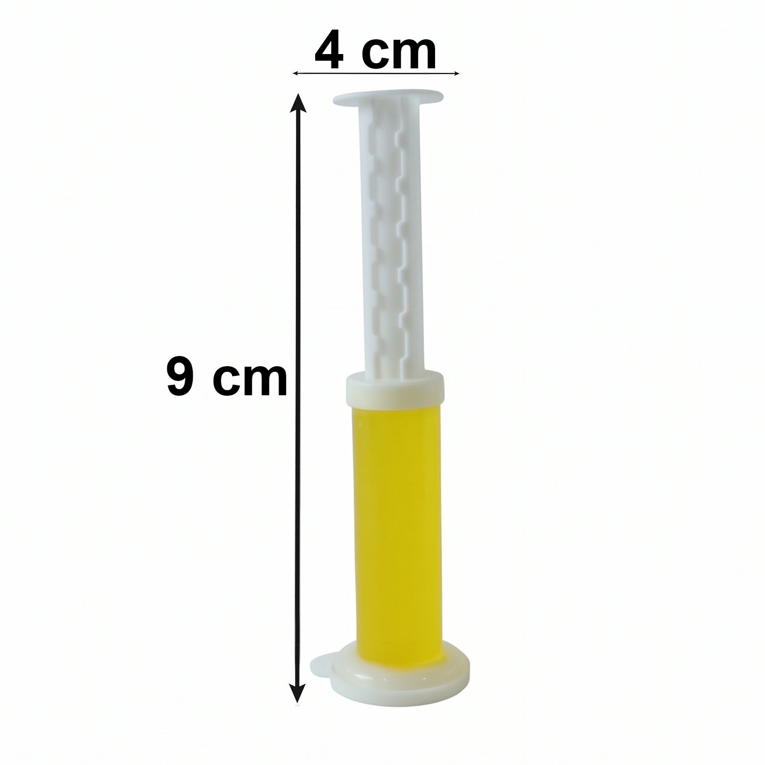 Hand holding toilet gel cleaner showing product size