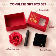 Red rose jewellery gift box - box contents