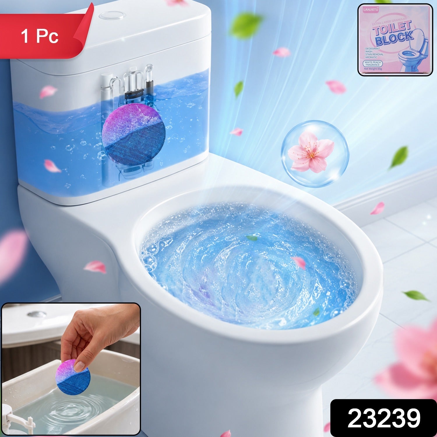 Toilet tank cleaner block for fresh, clean flushes