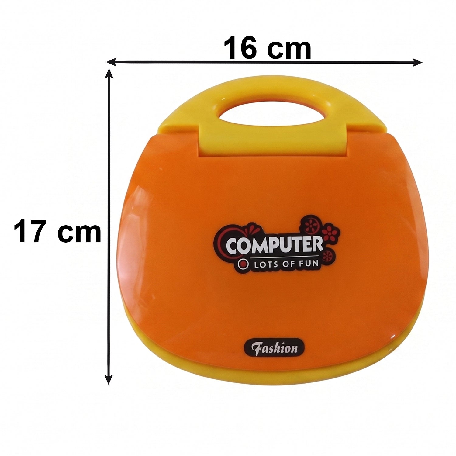 Laptop toy showing size dimensions