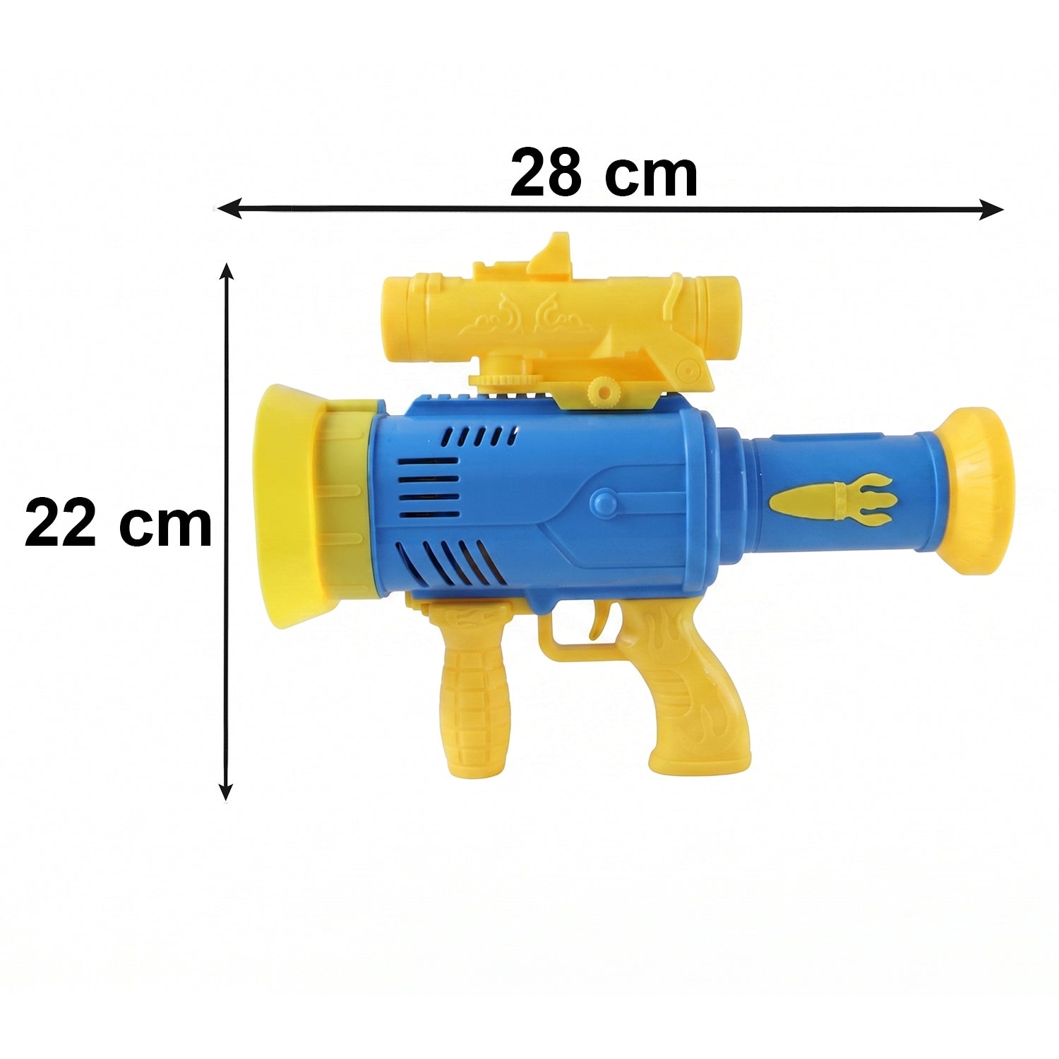 Bubble gun size and dimensions