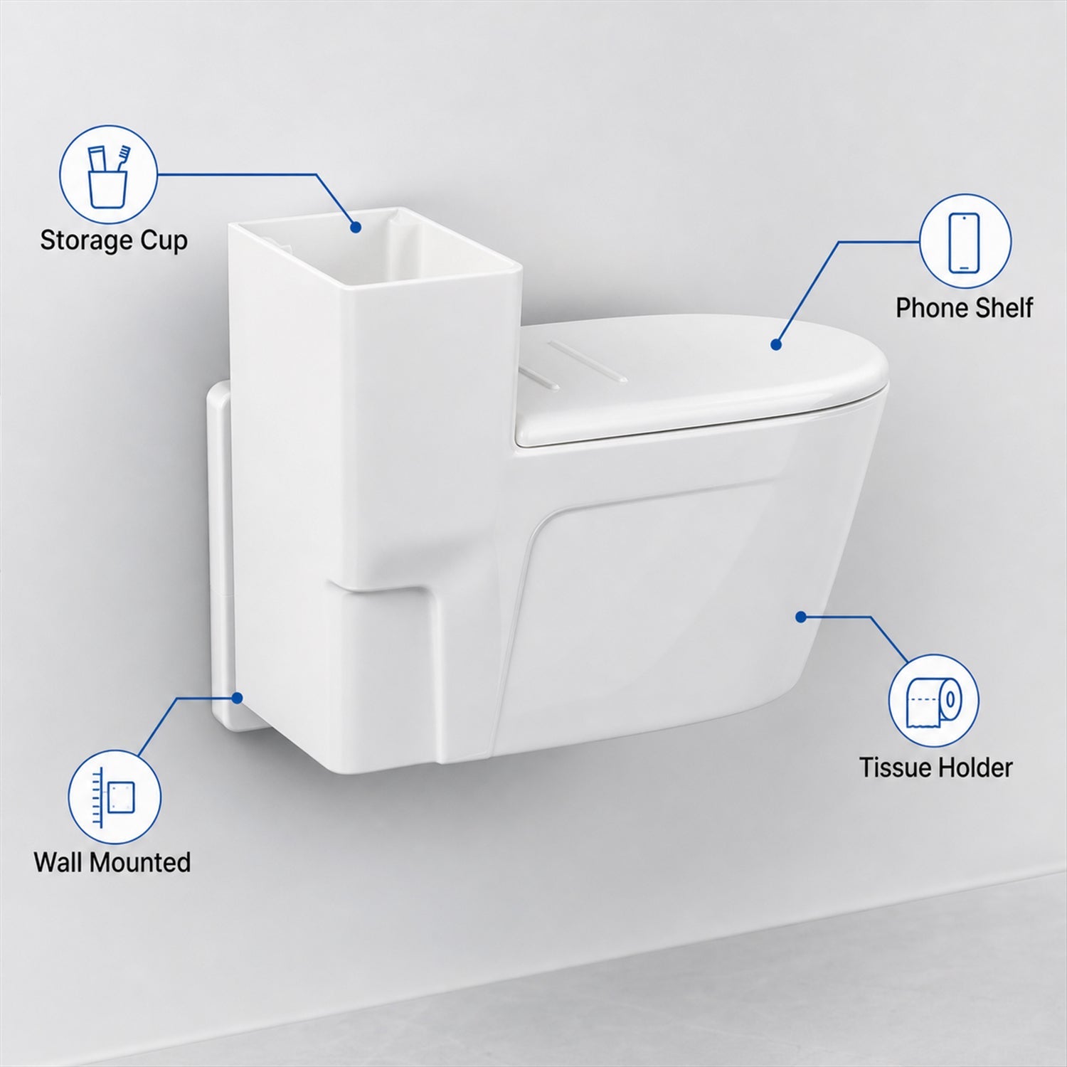 Features of the toilet-shaped ashtray highlighting durable plastic material