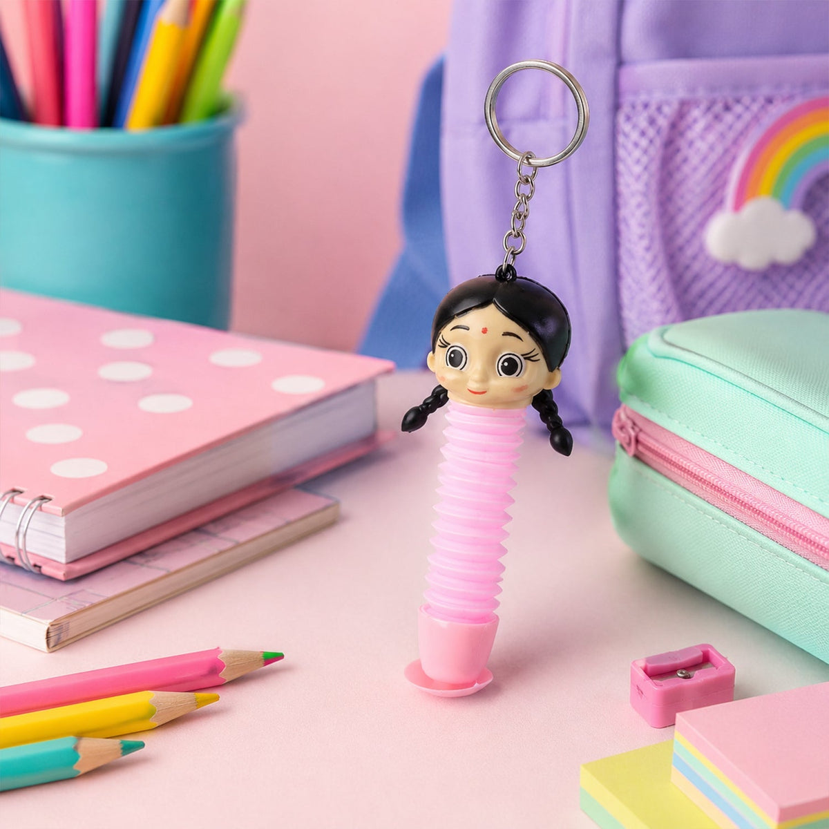 Pop tube stretch cartoon toy kids