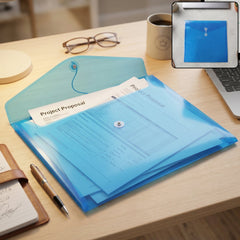 Plastic document folder waterproof A4 closure