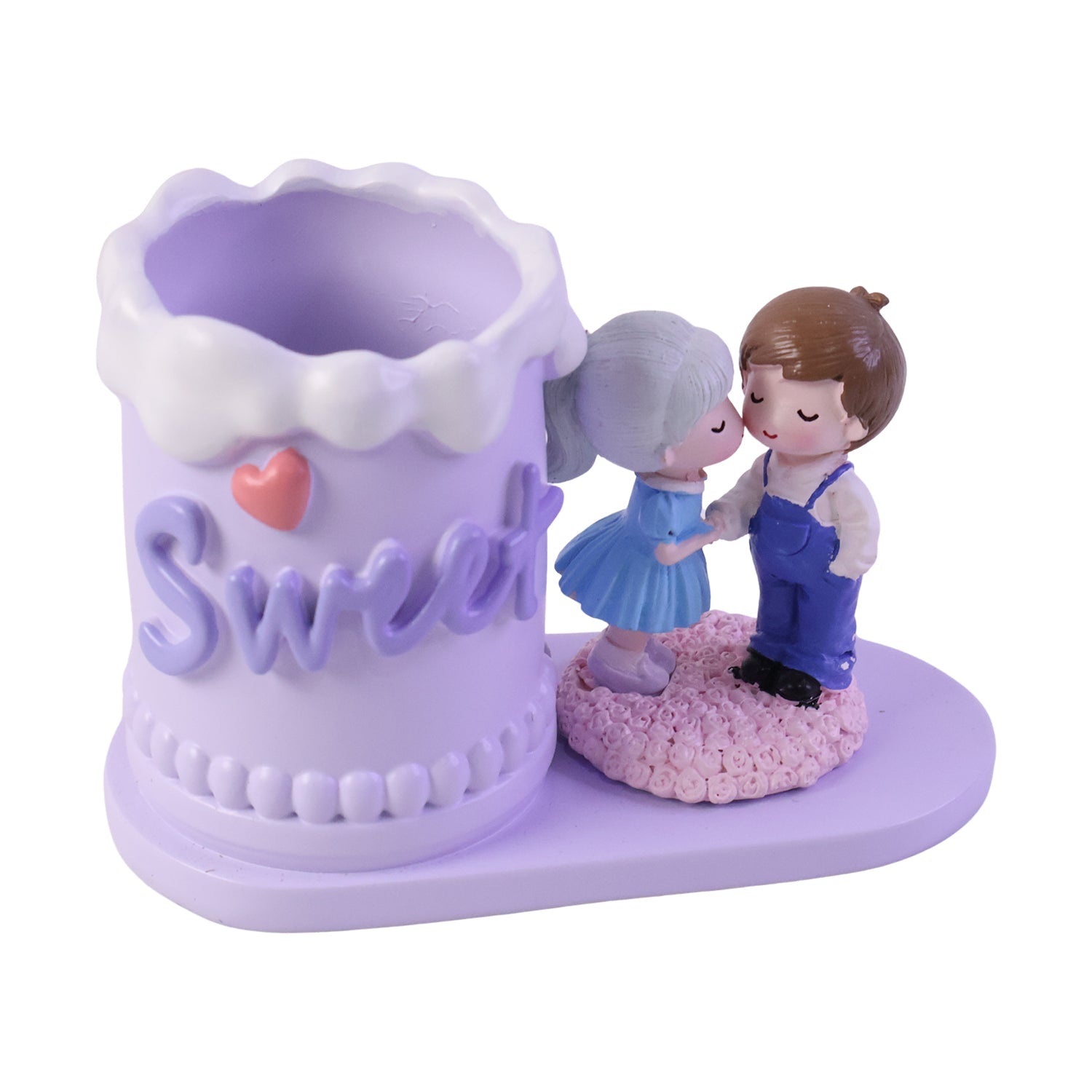 Sweet couple pen holder organizing pens on a desk