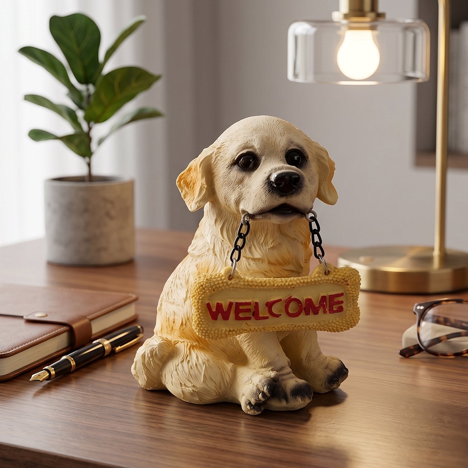 Dog statue showpiece white bg