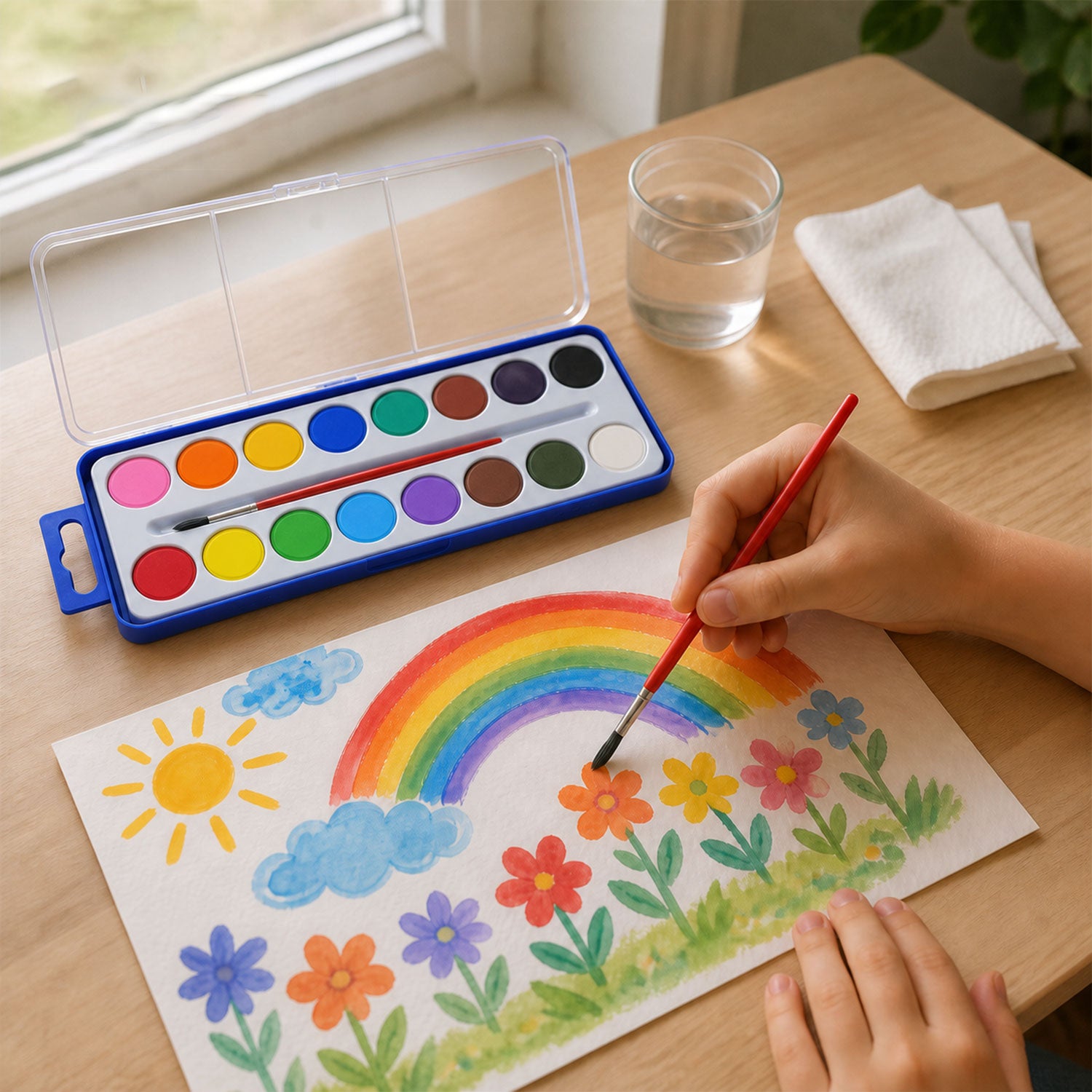 Watercolor painting scene use