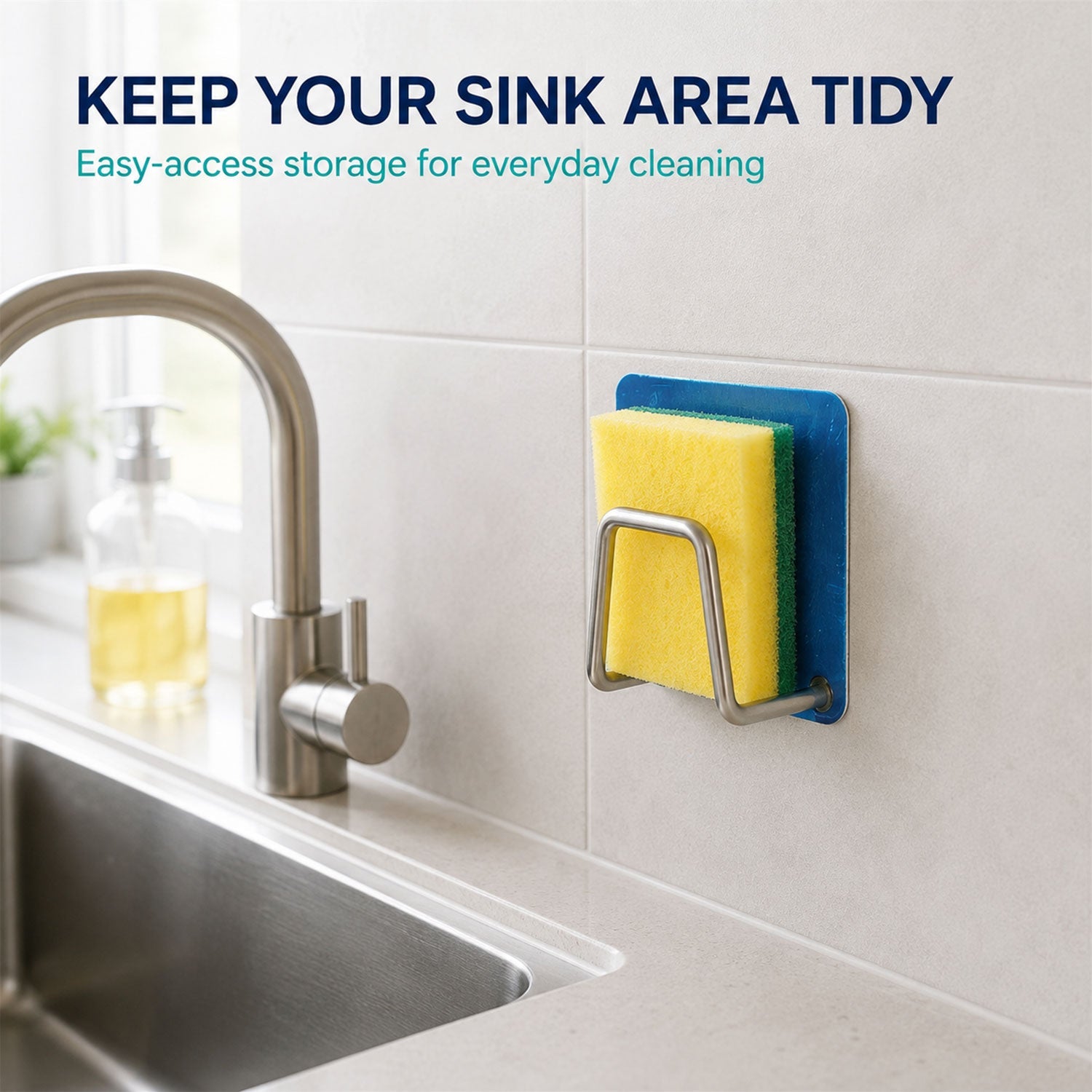 Kitchen storage sponge caddy sink