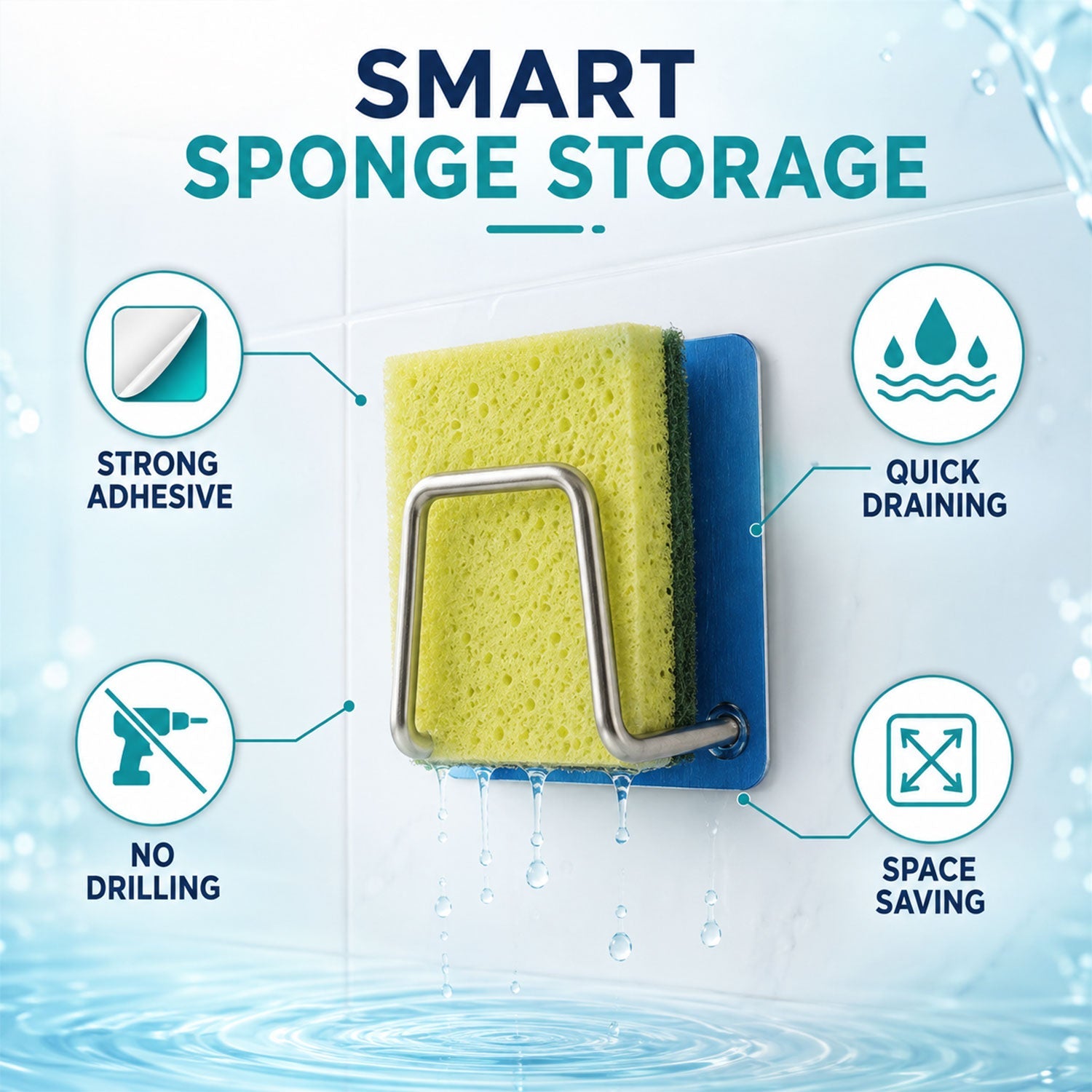 Sponge holder drainage detail