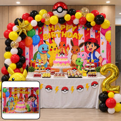 Cartoon birthday cake backdrop curtain