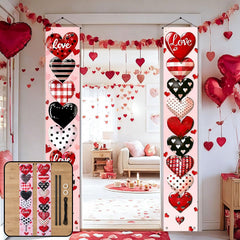 Love heart printed door hanging backdrop
