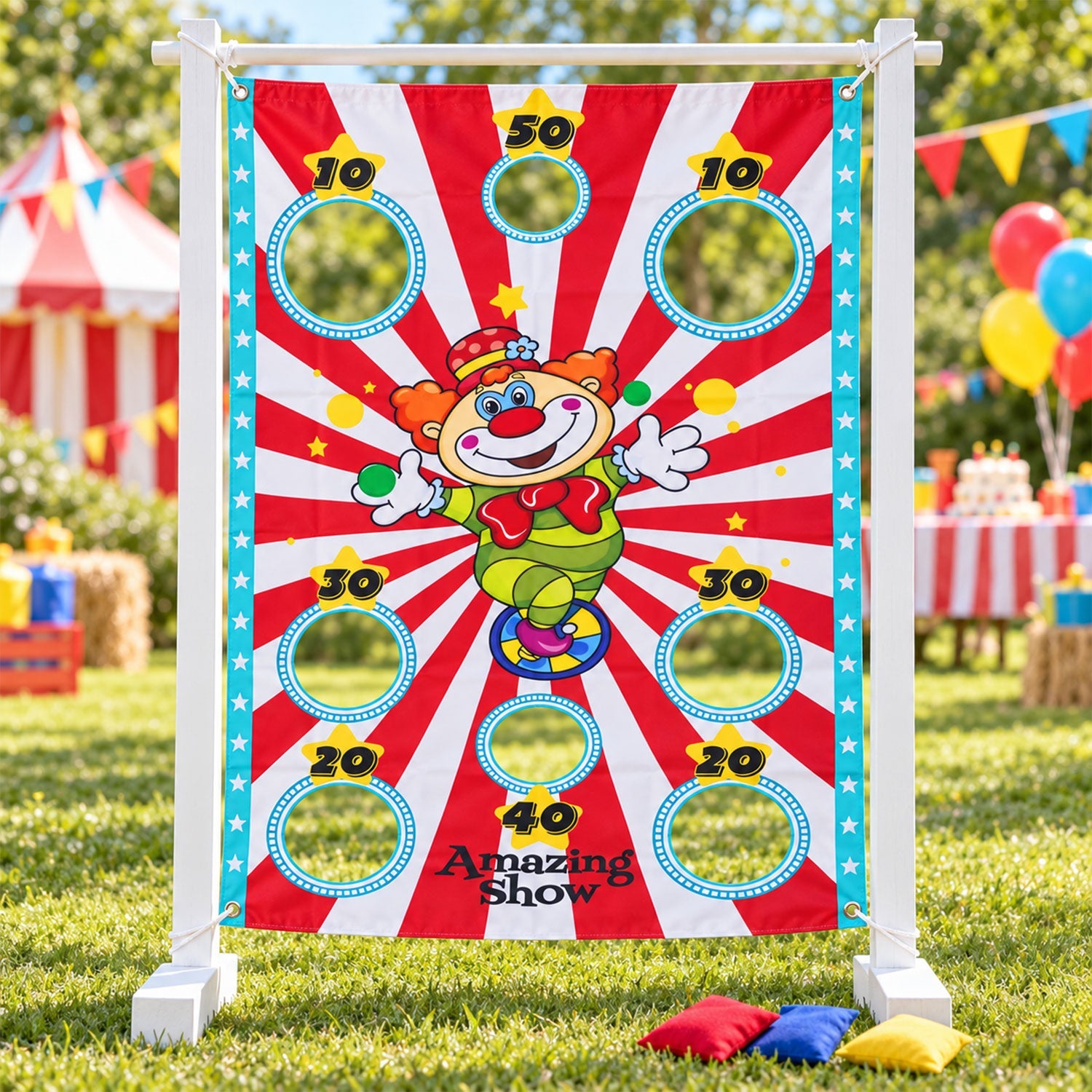 Birthday party bean bag toss game