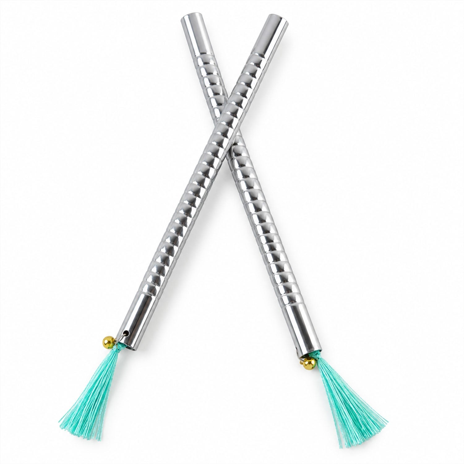 Steel dandiya stick pair on white background