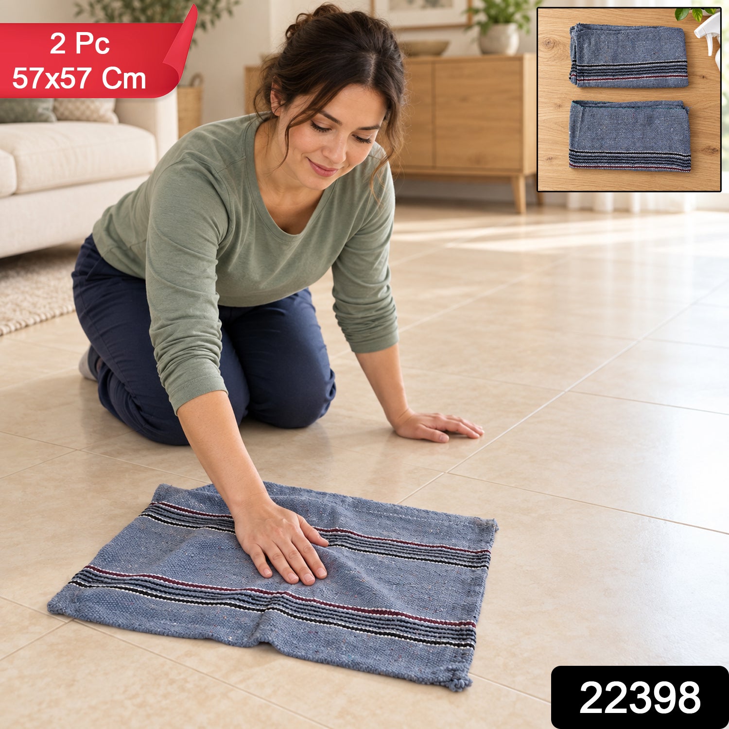 Floor cleaning cloth pack with product code 22398