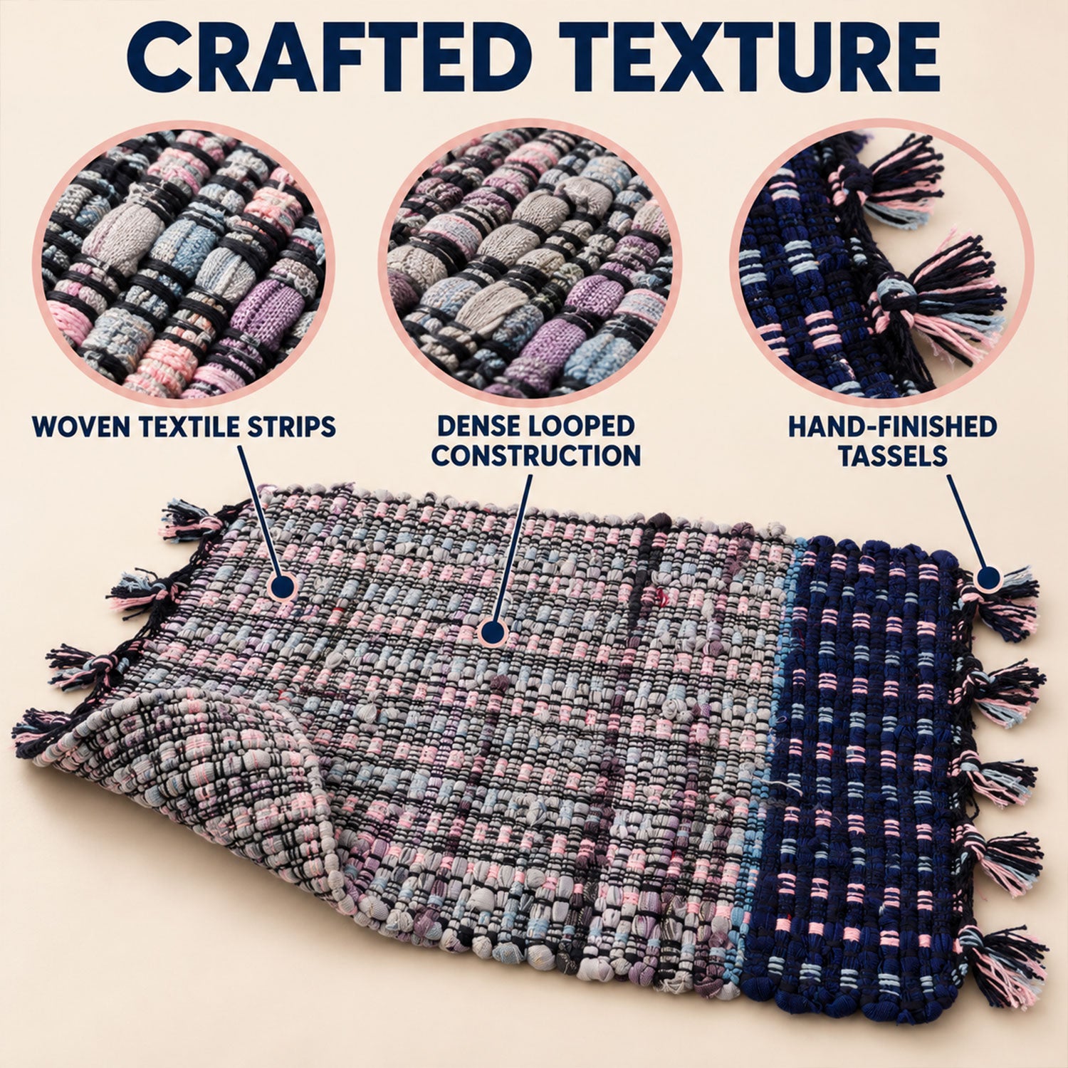 Floor mat tassel detail
