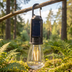 Solar & Type-C rechargeable camping lamp with LED bulb