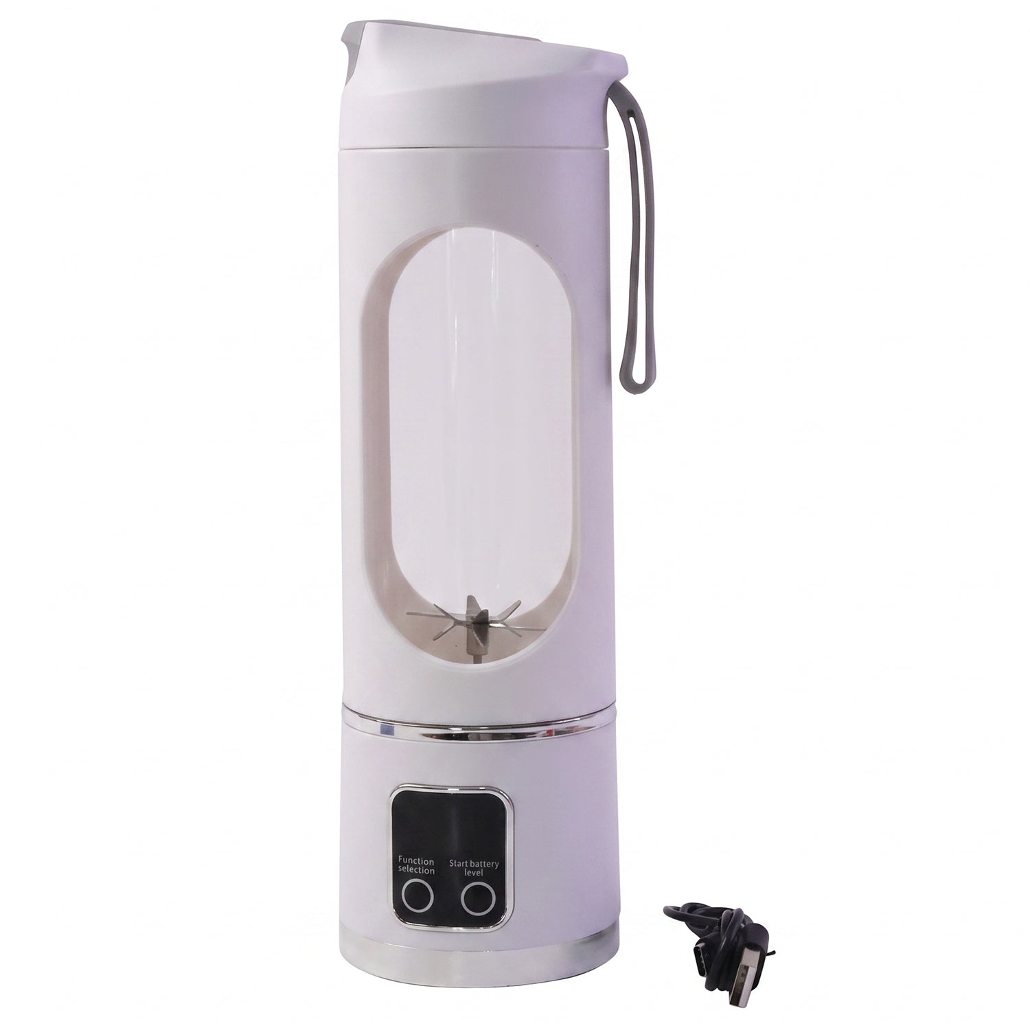 Portable juicing cup blender on white background