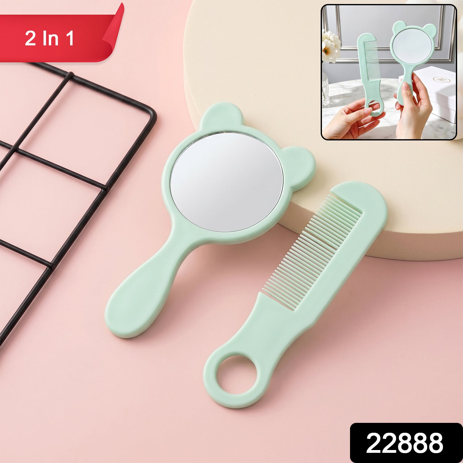 Comb mirror grooming kit pack