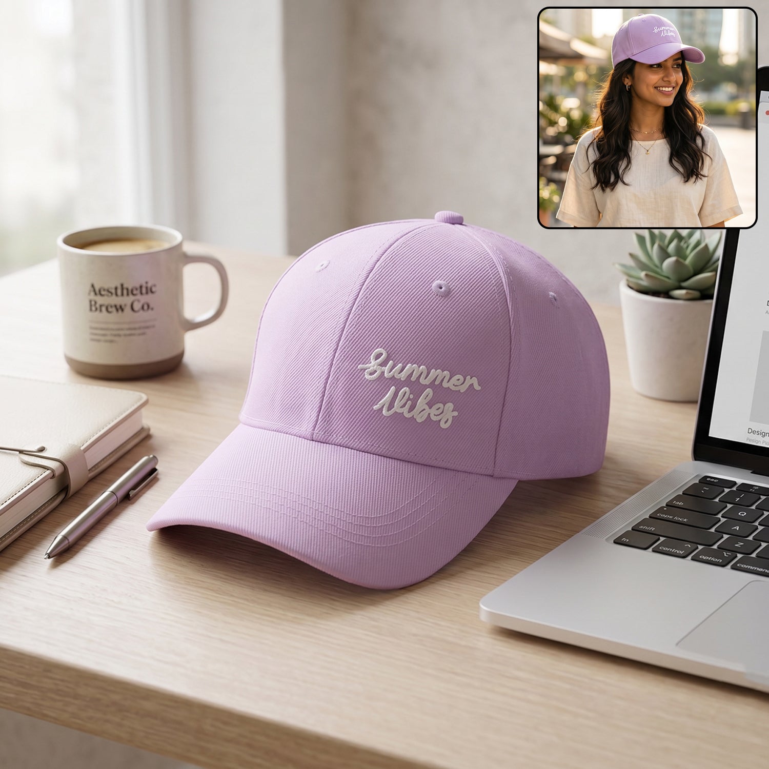 Summer vibes embroidered baseball cap