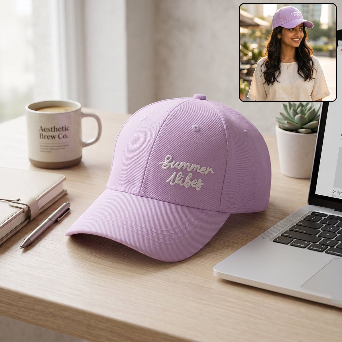 Summer vibes embroidered baseball cap