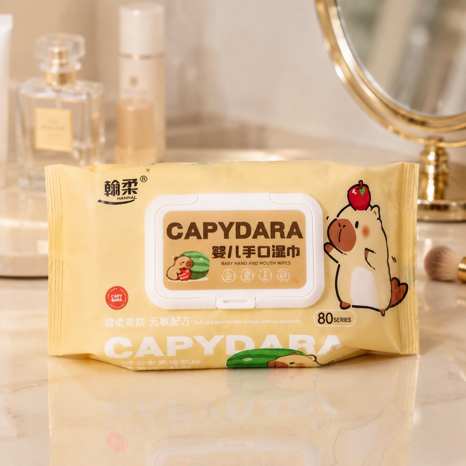 Wet wipes used for hand, face, & baby care
