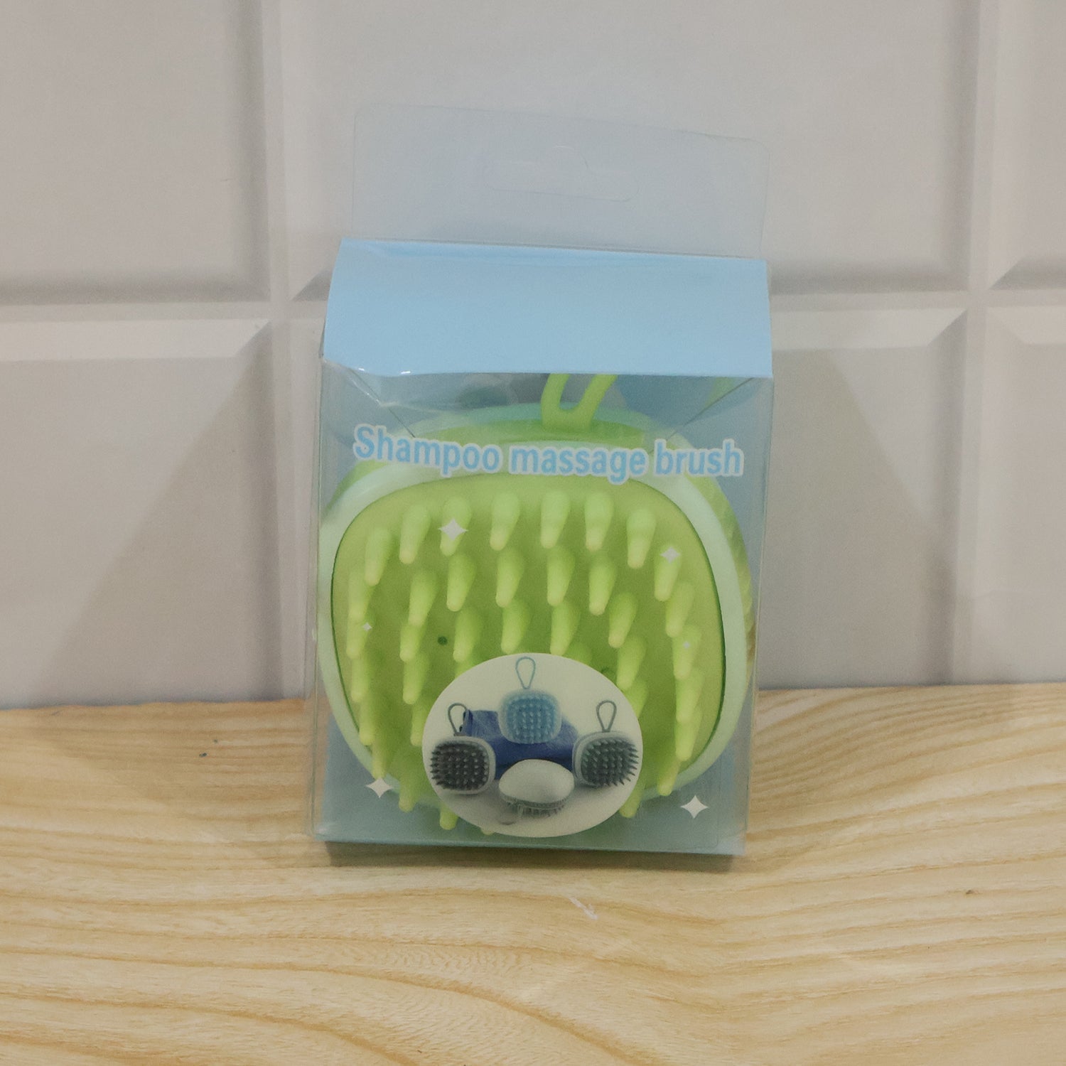 Live photo of silicone scalp massage shampoo brush