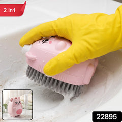 2 in 1 plastic soap dispenser cleaning brush, 1 piece