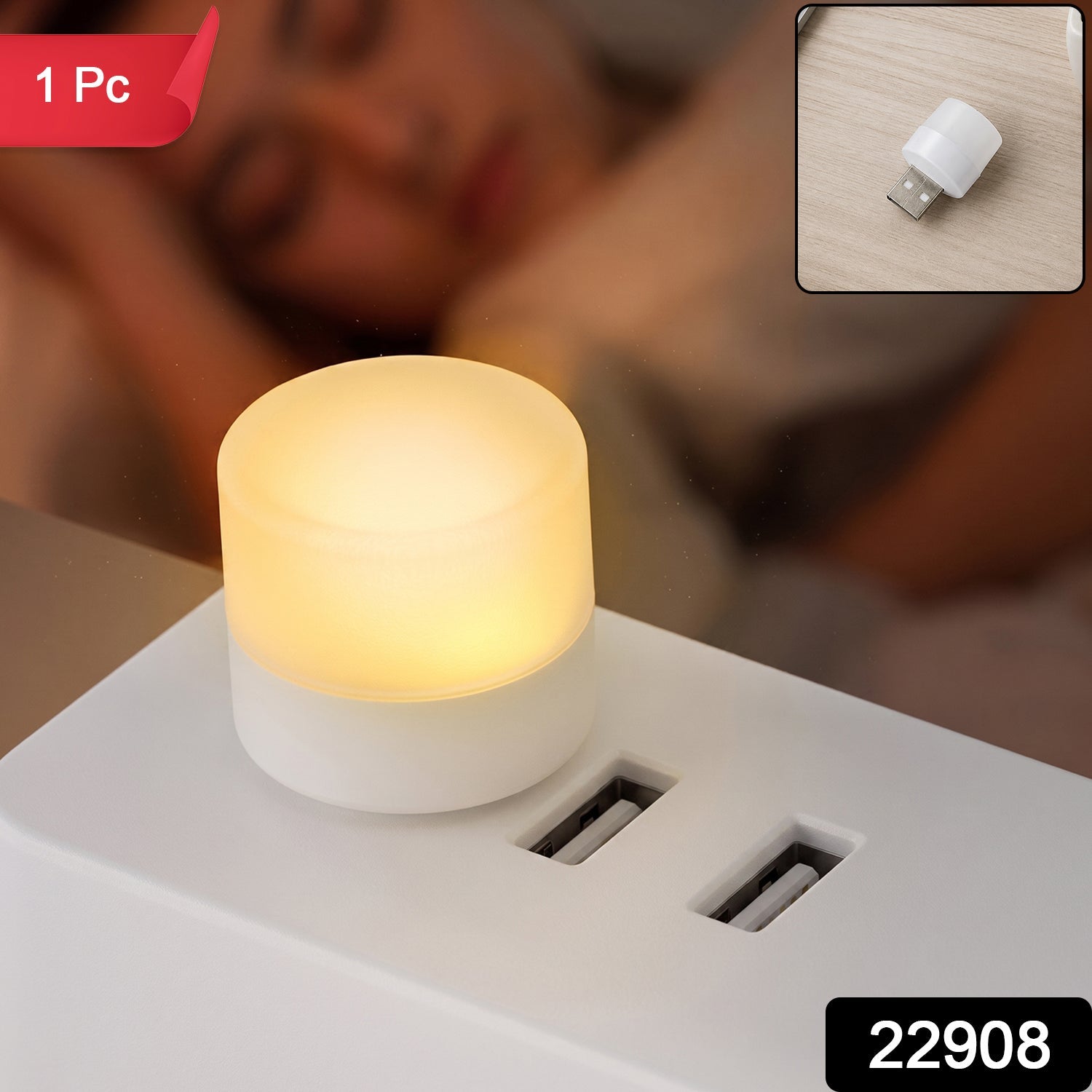 Mini USB LED night light bulb, 1 piece