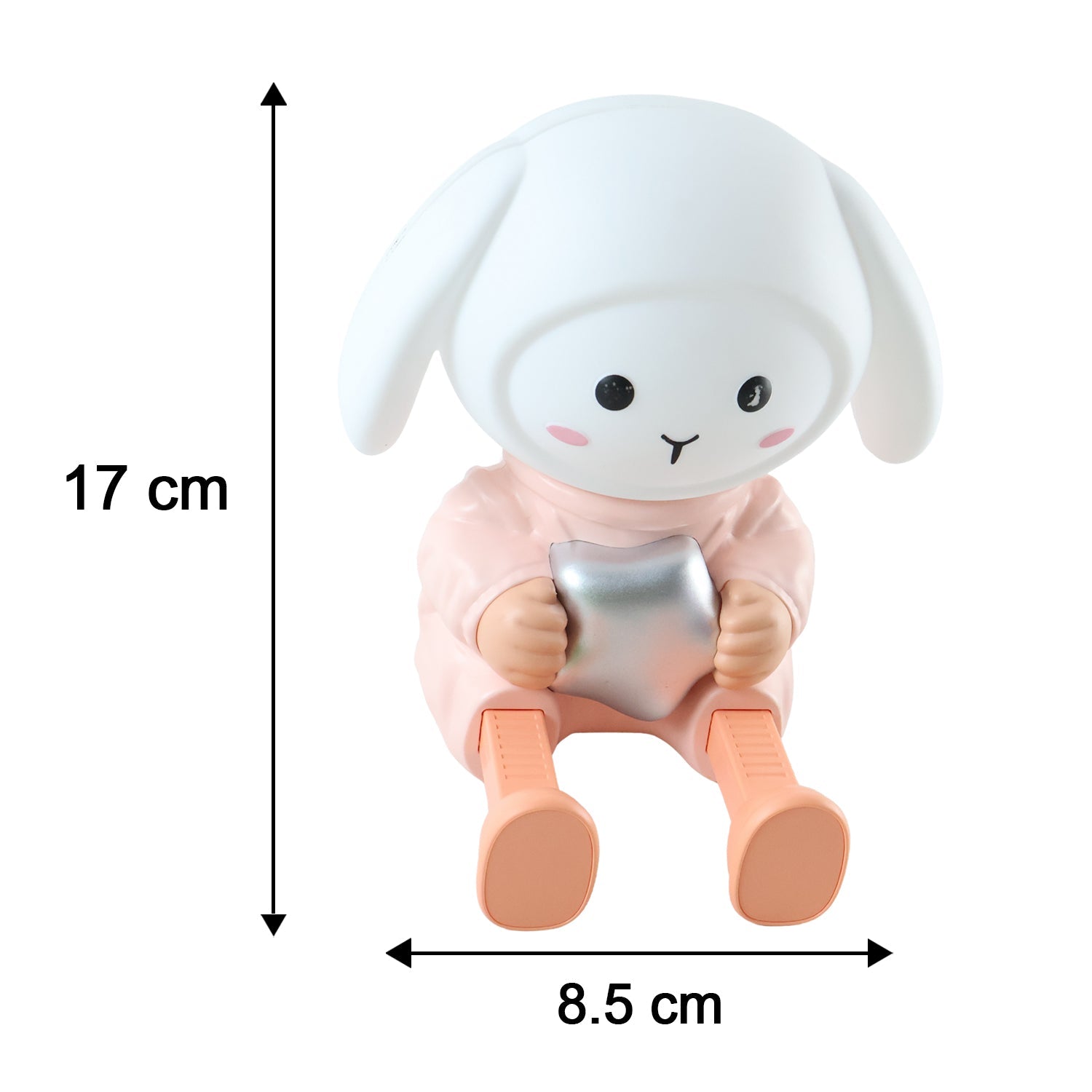 Rabbit night light and phone stand size details