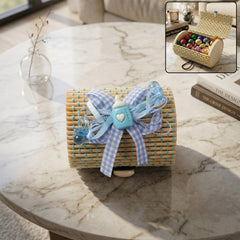 Mini bamboo gift box with ribbon bow