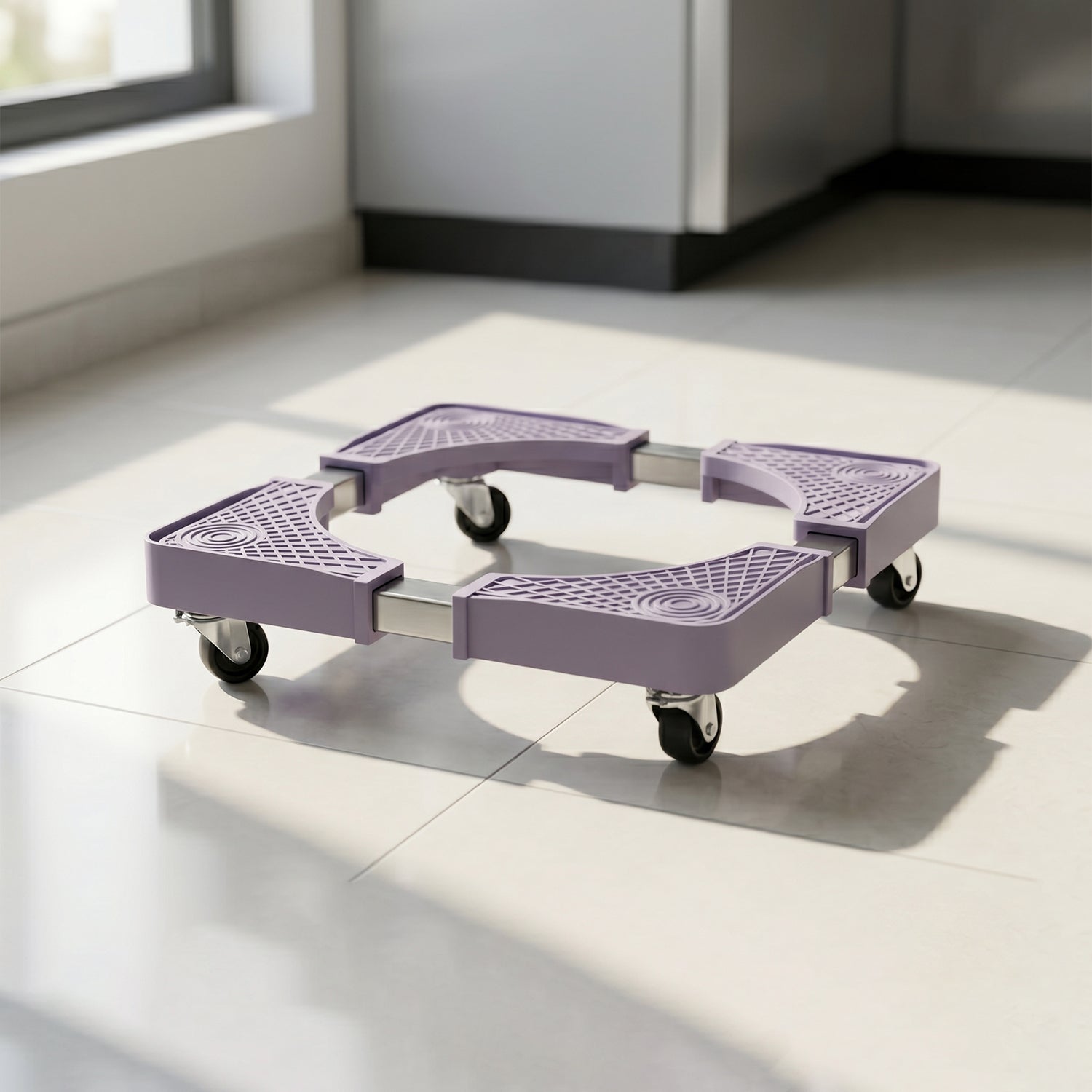 Adjustable stand under a refrigerator