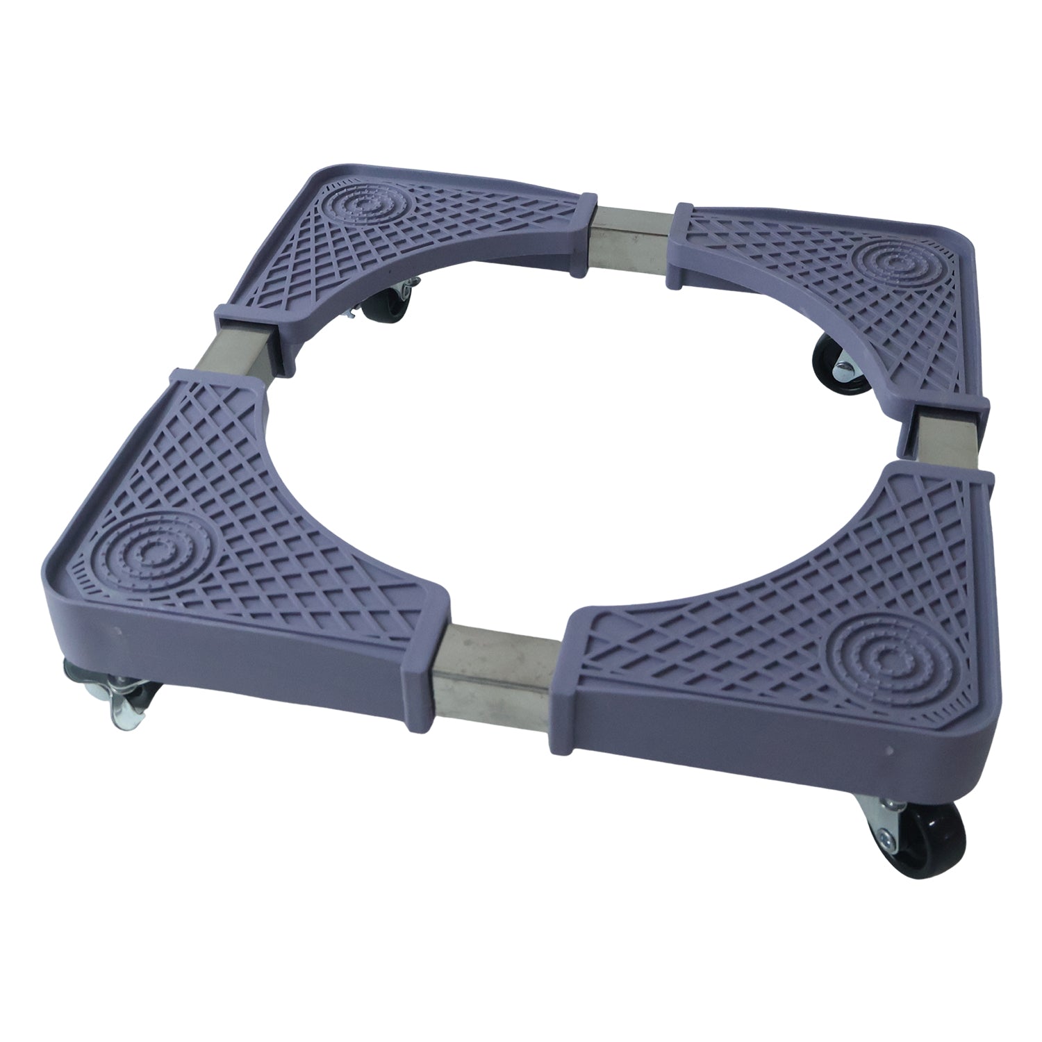 Adjustable appliance stand on white background