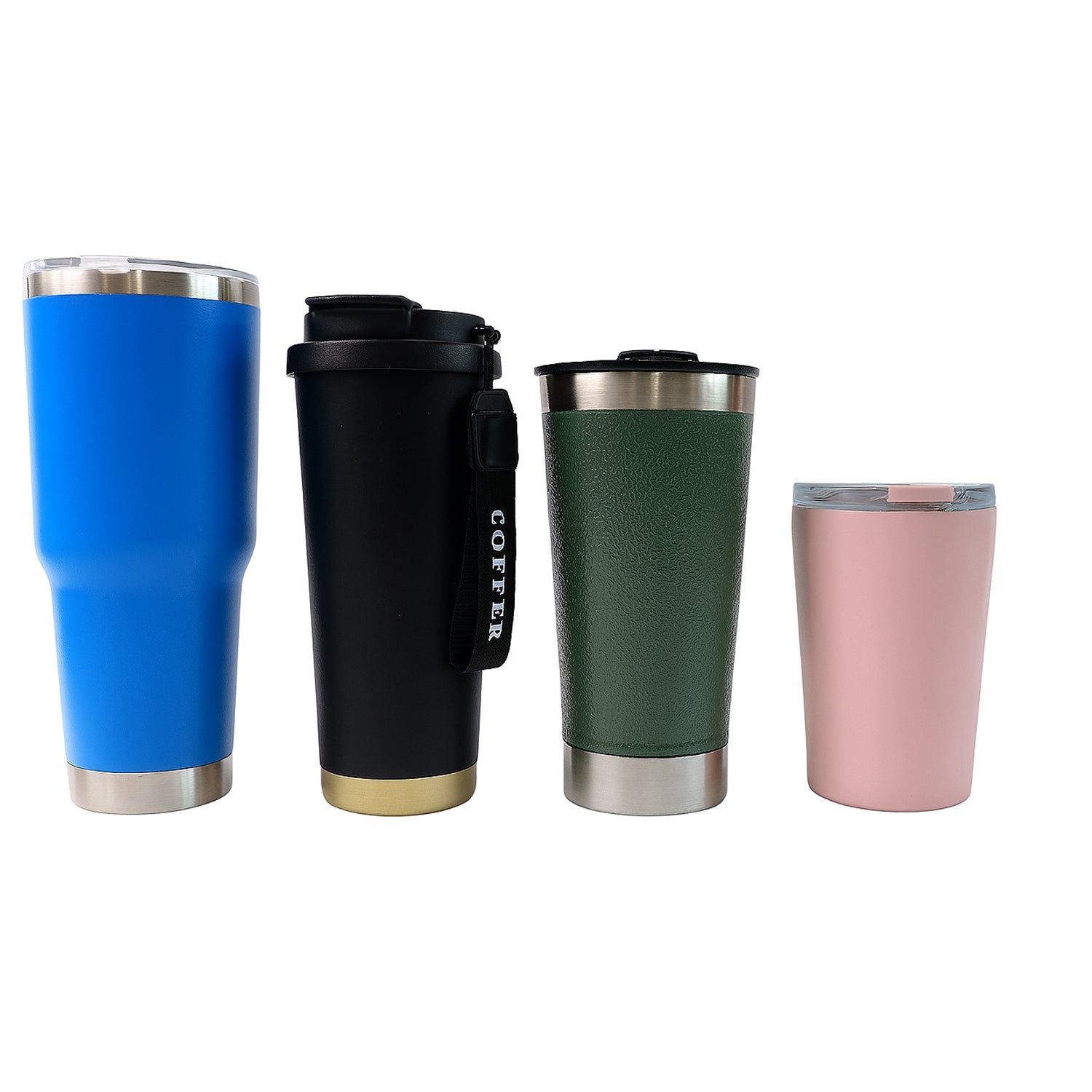 Premium Assorted Metal and Plastic Travel Mug Tumbler Cup (1 Pc / Mixed Design)