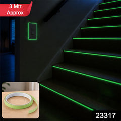 Glow in the dark fluorescent safety tape, 3 metres