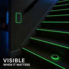 Glow tape visibility on dark stair edges