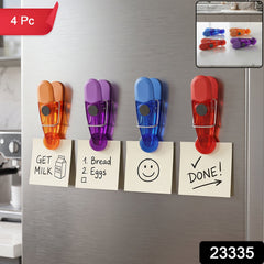 Colourful plastic magnetic clips, 4 piece set