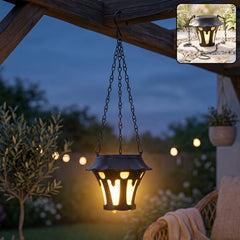 Solar hanging LED lantern for garden decor