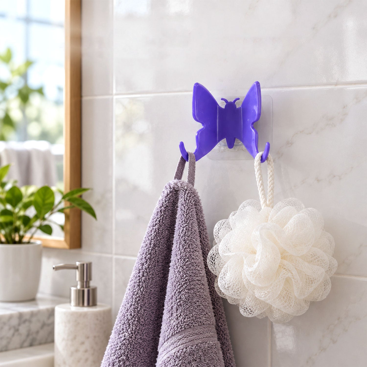 Butterfly Adhesive Wall Hook for Office Cabin, Hang Bags and ID Cards (1 Pc)