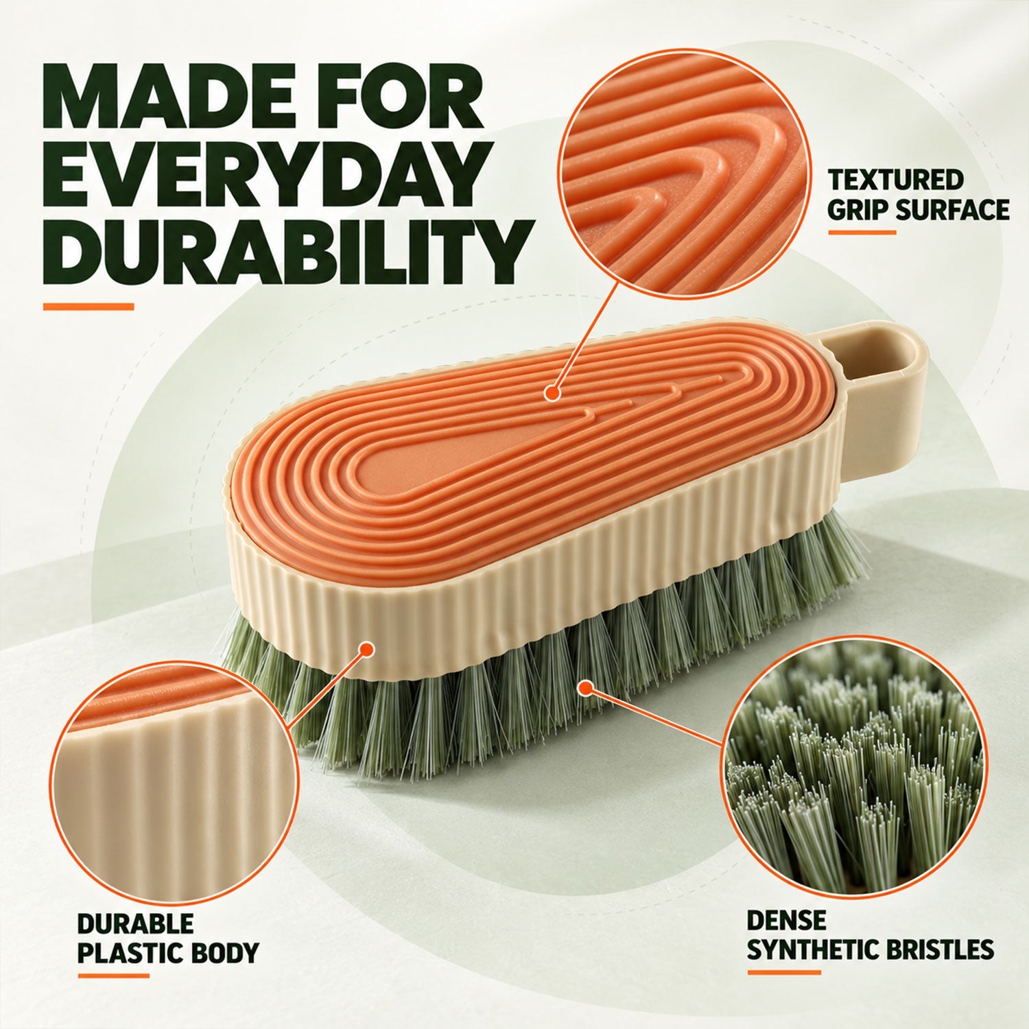 Orange Textured Grip Brush
