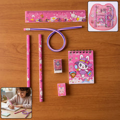 Kids School Stationery Set 7-in-1 Pink Bunny - Main