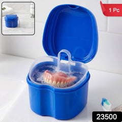 Denture bath cleaning cup with removable strainer basket - image 2