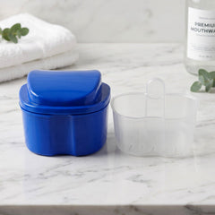 Denture bath cleaning cup with removable strainer basket - image 4
