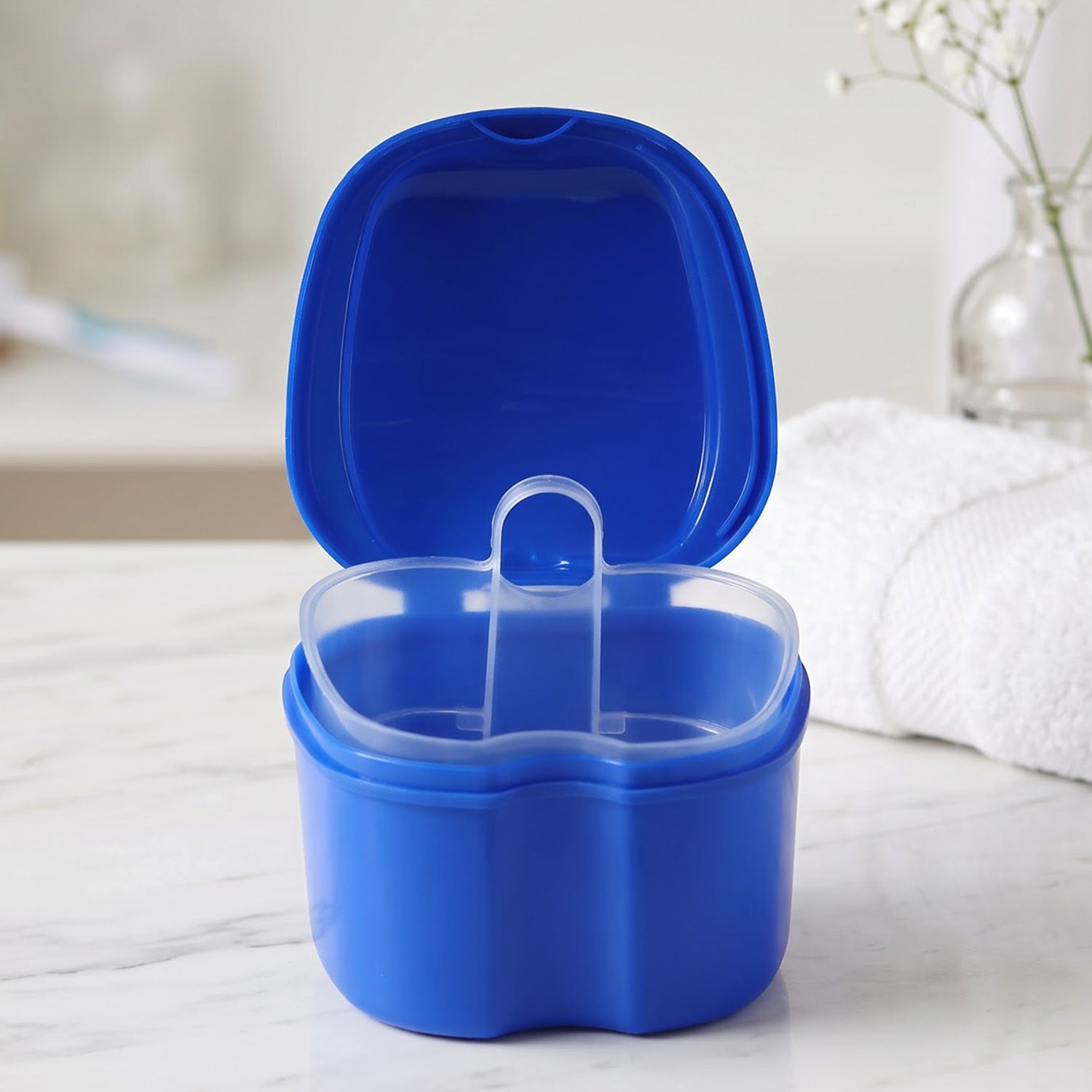 Denture bath cleaning cup with removable strainer basket - image 8