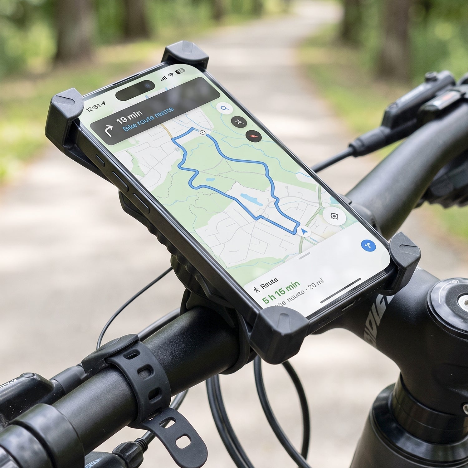 Phone holder with built in horn for cycling