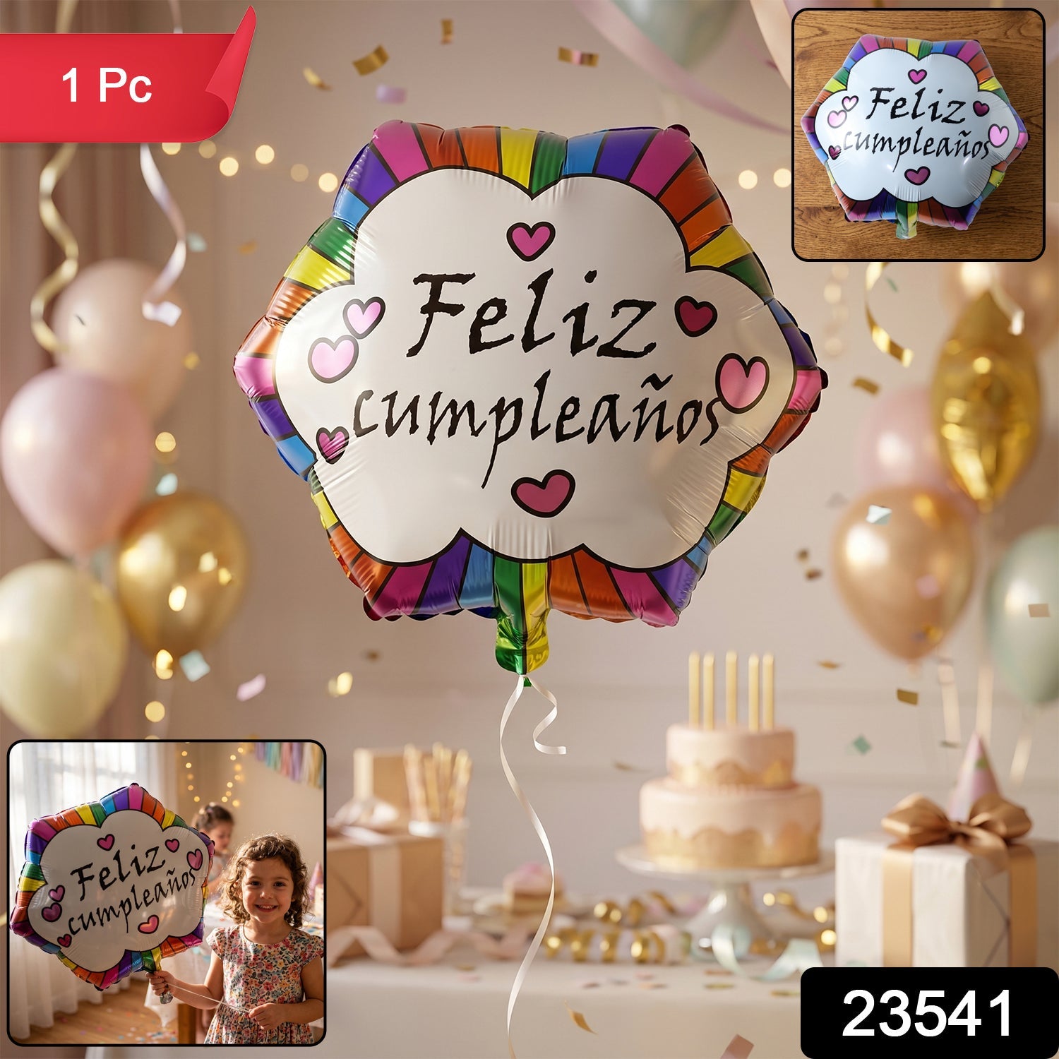 Birthday foil balloon decoration
